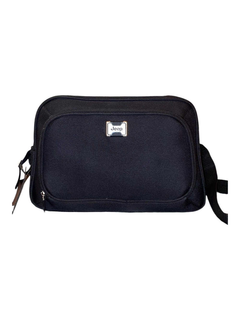 Jeep Canvas Travel Messenger and Overnight Bag Adjustable Straps Black